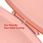 Eco-friendly  nonstick coating  home cook hotel using double grill pan.