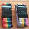 Eco-friendly printing personalized rainbow tsa lock luggage belt strap