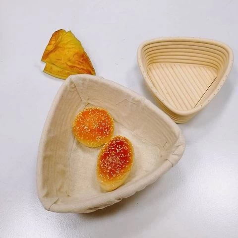 Eco-friendly  triangle banneton rattan bread proofing baskets set bread dough proofing basket benneton proofing basket