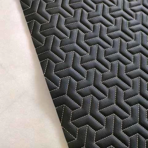 Embroidery PU PVC Synthetic Leather with foam for Car Seat for Furniture