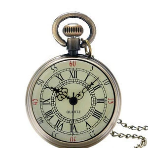 European and American Vintage Rome Digital Scale Metal Alloy Necklace Wholesale Cheap Old Antique Pocket Watches