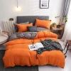 European Luxury Soild Color King Bed Sheet Bed Linen Online Microfiber Duvet Cover Pillow Case Set  Bedding 4 Set