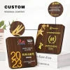 European Style Walnut Medal Commercial UV Sales Award Plaque Customizable Metal Trophy for Appraisal & Awards