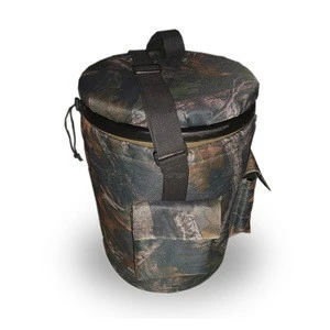 Extra Tall Camouflage Shooting Swivel Hunting Seat With Storage Pocket Bag