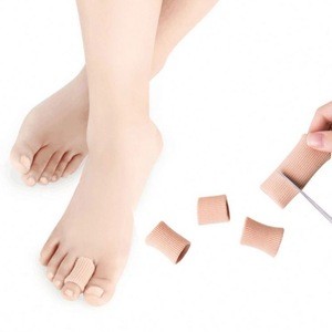 Fabric toe sleeve for separator blister corns with Silicone Gel tube bandages