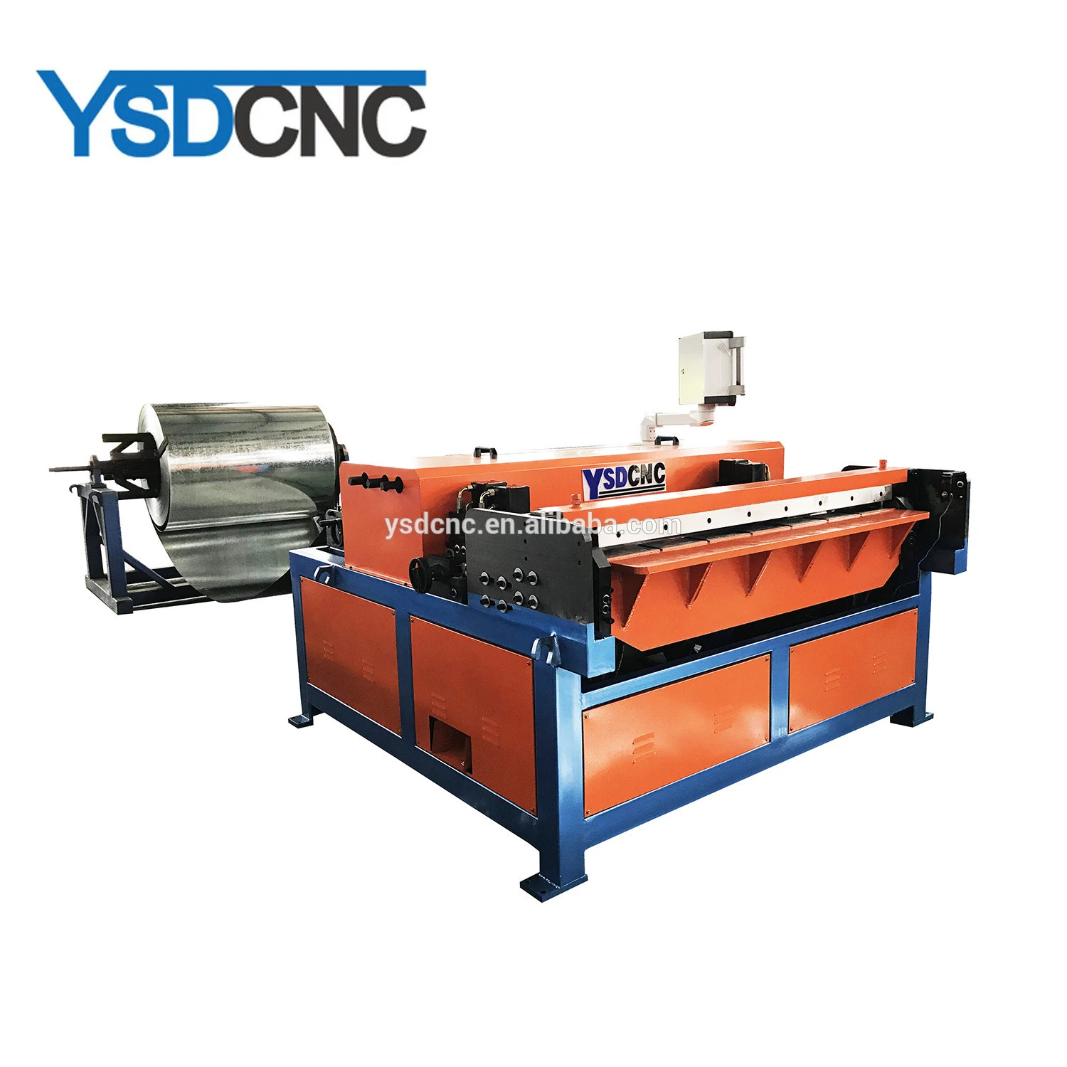 fabrication machinery hvac duct manufacturing line can automatically complete uncoiling, leveling, beading, punching, shearing