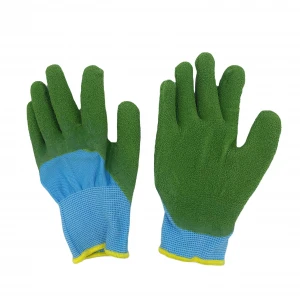 Factory Age 3-7 Kids Latex rubber coated Gardening gripping Gloves