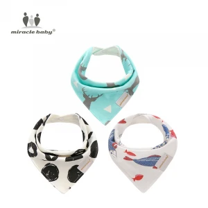 Factory custom OEM service natural cotton baby bibs product type and infants&toddlers age group bandana drool baby bib