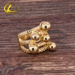 Factory direct fashion personality steel ball female ring European and American style stainless steel titanium rin