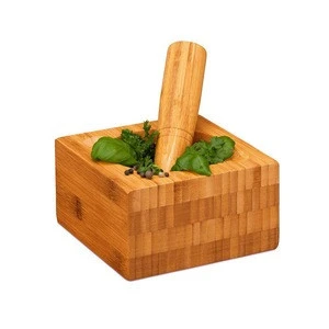 Factory direct wood mortar and pestle