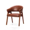Factory Directly Supply Nordic Contemporary Style Solid Wooden Leather Dining Chair