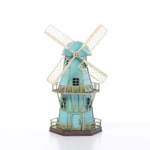 Factory Nordic Lighthouse Ornaments Dutch Antique Windmill Model Decoration Metal Retro Old Wrought Iron Kids Gift