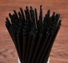 Factory price 5mm 6mm 7mm Custom Size Black Clear Plastic PP Hard Straight Drinking Straws Tilted End for Juice Beverage