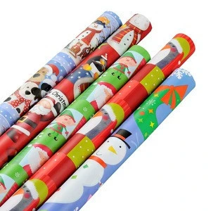 Factory Price Fancy CMYK color Christmas gift wrapping paper roll