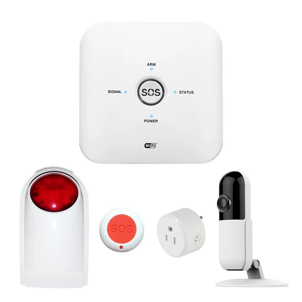 Factory  Price SOS emergency GSM alarm system 2.4G WIFI Tuya smart alarm kit for home security