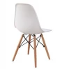 Factory sale modern Plastic Dining plastic beech wood Chair in Nordic style white color effie steel legs