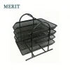 Factory Wholesale Metal Mesh Office Stationery Items Desk Organizer 3-Tier Document File Tray