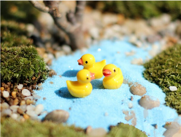 Fairy Garden Mini cute little yellow duck Resin Crafts