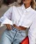 Fashion Ladies&#x27; Blouse White Irregular Designs Women Crop Top Turn Down Collar Shirts