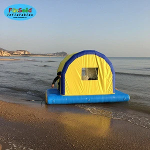 Fashion sand beach inflatable floating island tent raft