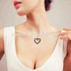 Fashion Sterling Silver Jewelry ,Pure 925 Sterling Silver Black Stone Heart Shaped Necklace For Women And Girls