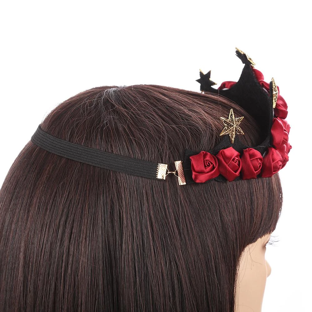 Fashion Women Headband Bohemian Style Rose Flower Crown Headband Ladies Elastic Hair Band Beach Hair Accessories