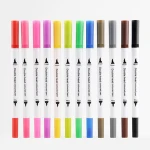 Fine liner Drawing Painting Marker, Water Color Real Refillable Marker Dual Brush Pen Art Markers