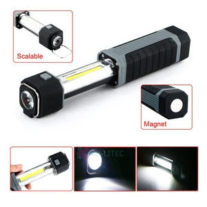 Flashlights 3W COB LED Stretchable Flashlight Torch work lamp with Strong Magnet For light hunting Fishing Camping Lamp