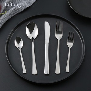 Flatware Set Knife Fork Spoon Teaspoon Cake Fork Restaurant Hotel Silver Stainless Steel Cutlery