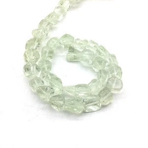 Fluorite Crystal  Green Color Irregular Shaped Glass Loose Beads Full Strand for Jewelry Making