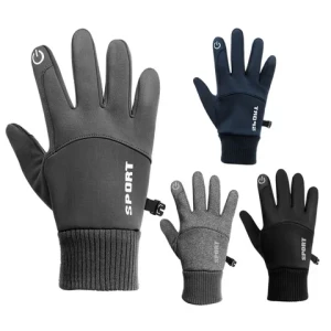 Full Finger Sports Gloves Men Winter Warm Touch Screen Gloves Waterproof Driving Gloves