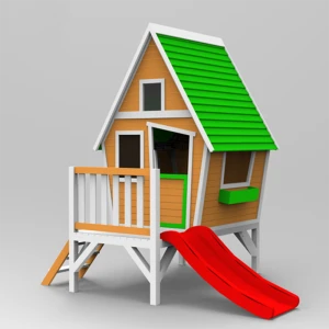 Garden kids Tower Play house Outdoor Wooden playhouse with slide