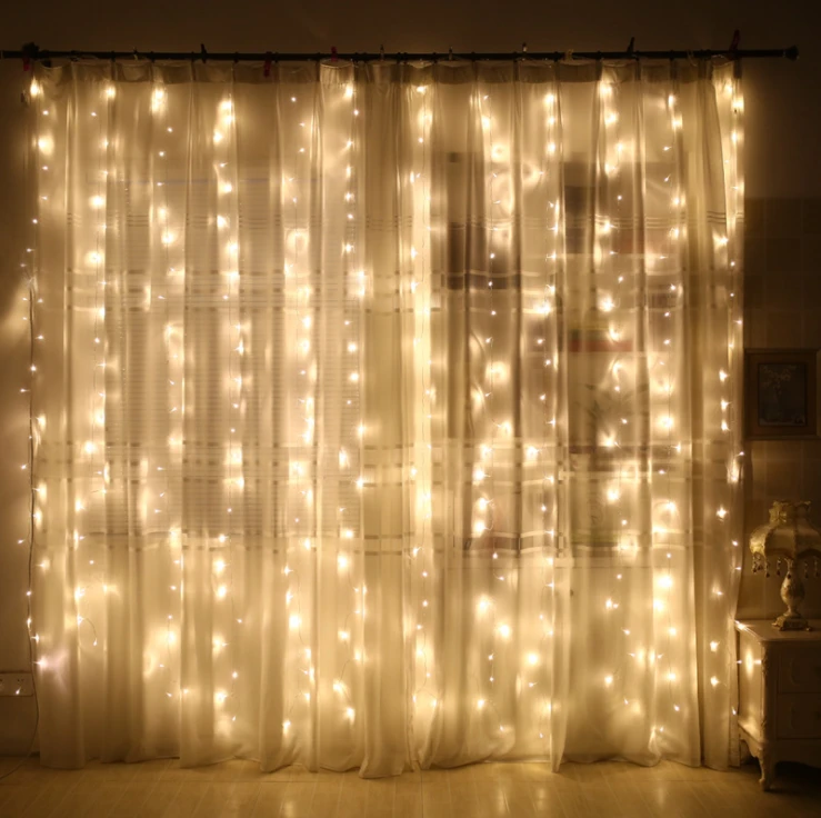 Garden Room Party Wedding Decoration Battery Operated Firework Light LED Twinkle outdoor curtain string solar led fairy light