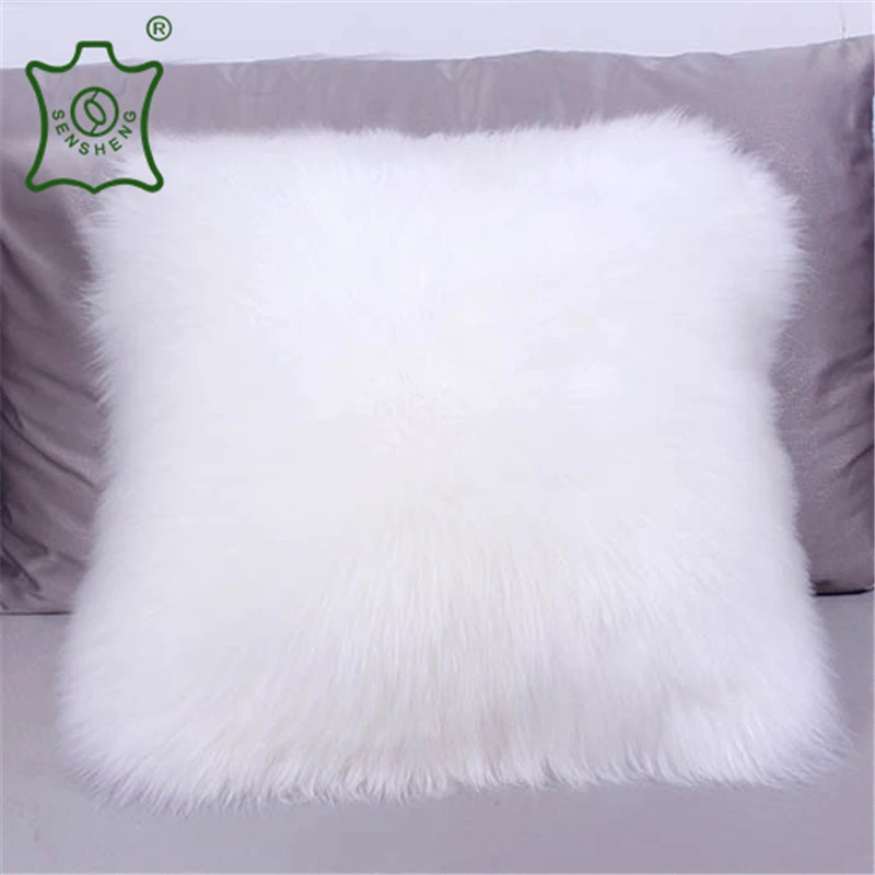 Genuine NewZealand merino Sheepskin sofa comfortable hug pillow colorful wool pillow