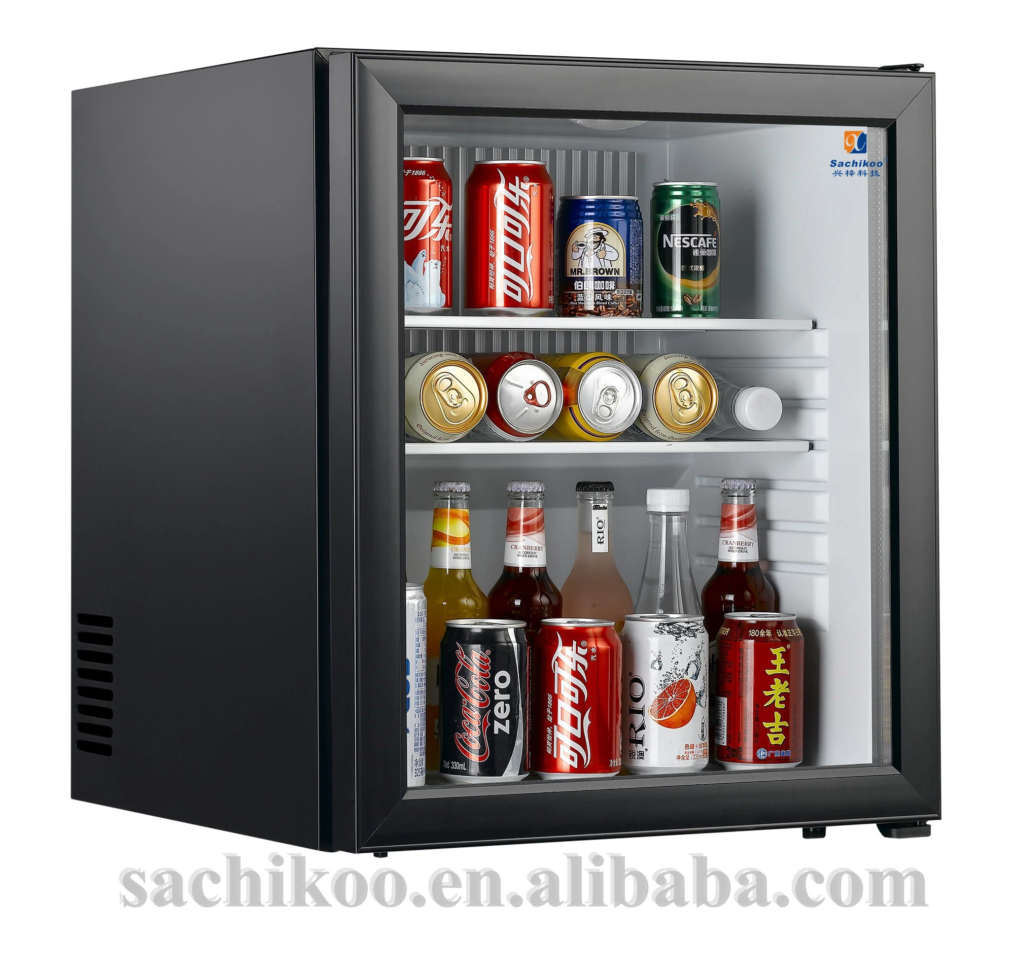 Glass door mini fridge, hotel mini bar fridge, wholesale mini refrigerator