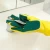Import Gloves latex with scouring pad waterproof 2in 1 dish washing household cleaning sponge gloves from China