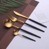 gold black 1810  304stainless steel spoon fork knives set restaurant cutlery flatware set hot selling