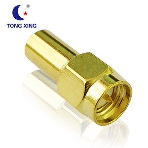 Gold brass 50ohm SMA Male Connector Straight Terminal