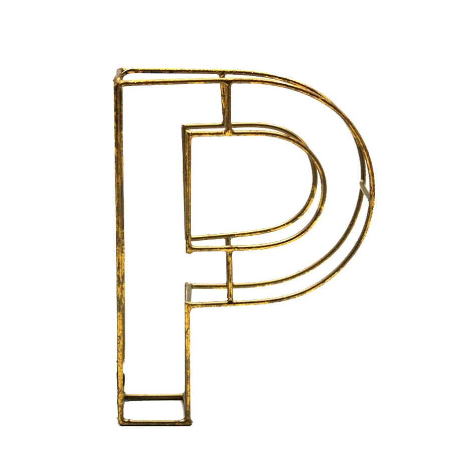 Gold Color Plating O Letter Wall Decoration