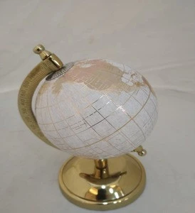 Golden and white  Globe on Golden Metal Base
