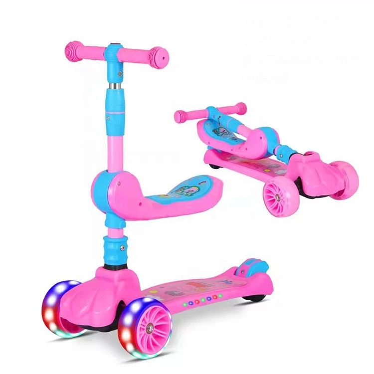 good after service PU LED wheel kick toy scooter baby adjustable children foot scooter