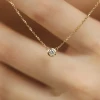 gorgeous jewelry igi stone hpht round brilliant cut 0.3~1ct lab grown diamonds 14k yellow gold fashion chains necklaces