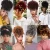 Import G&T Wig Afro Puff Drawstring Ponytail Bun with Bangs Synthetic Short Kinky Curly Ponytail Updo Hair Extensions from China