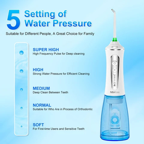H2ofloss Factory Newest Cordless water flosser 300ml Portable Dental Irrigator tooth cleaner Water Flosser for teeth
