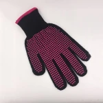 Hair straightening machine perm curl finger gloves cotton yarn PVC red point heat resistant gloves hair styling tool