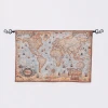 Hand woven silk world map wall tapestry