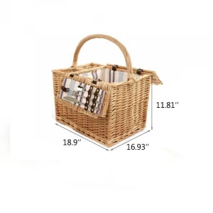 Handwoven Willow Storage Picnic Basket Set