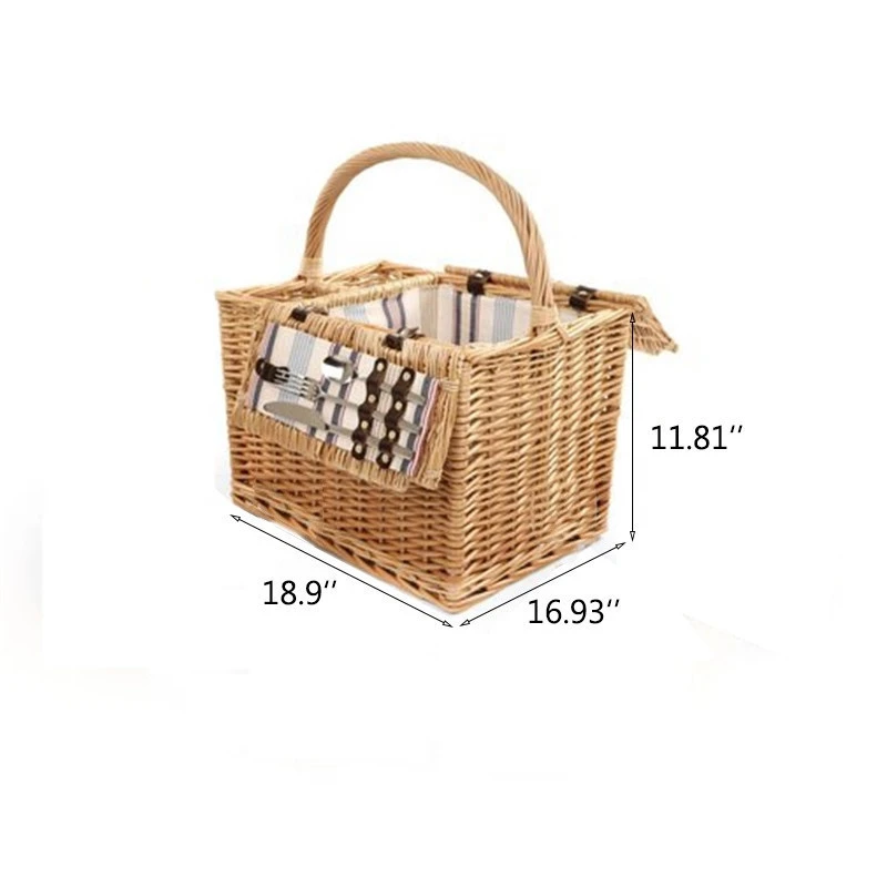 Handwoven Willow Storage Picnic Basket Set