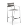 Heavy duty  stackable  metal aluminum  armrest outdoor high patio bar stools