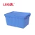 Import Heavy Duty Stackable Plastic Turnover Moving Crates Foldable Container Attached Lid Logistics Box Solid Moving Crates from China